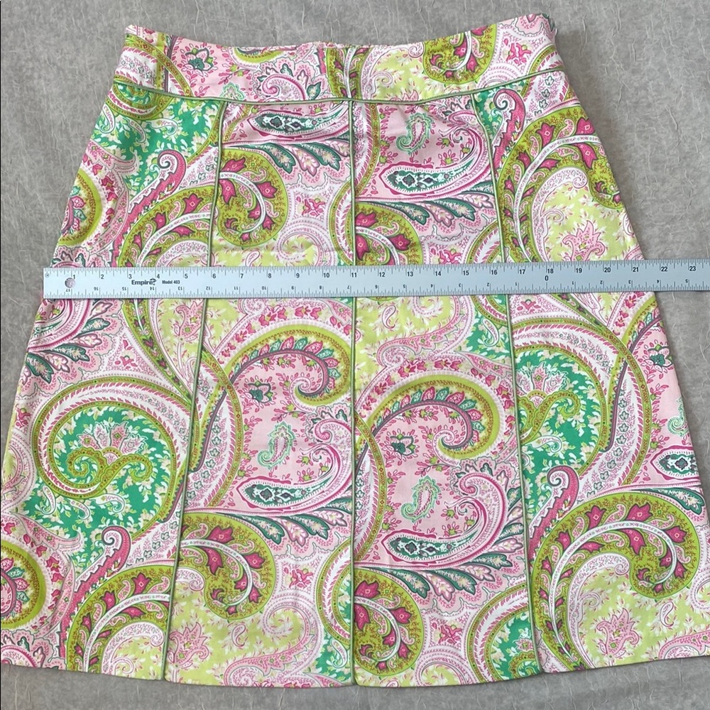 Chadwick’s Pink & Green Paisley Knee-Length A-Line Skirt. Size 12 - Picture 7 of 12